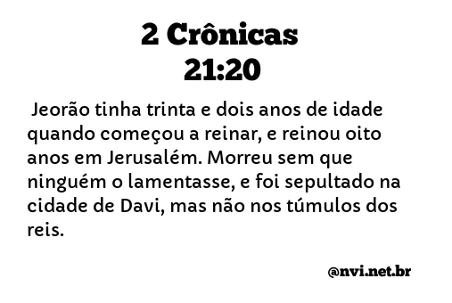 2 CRÔNICAS 21:20 NVI NOVA VERSÃO INTERNACIONAL