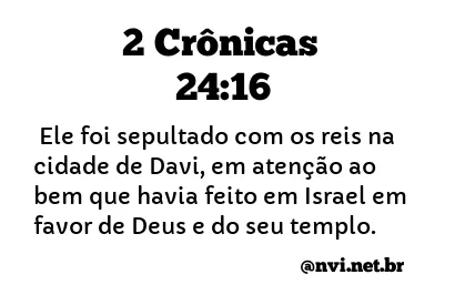 2 CRÔNICAS 24:16 NVI NOVA VERSÃO INTERNACIONAL