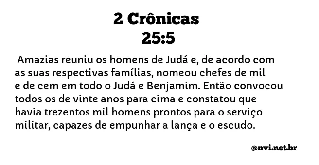 2 CRÔNICAS 25:5 NVI NOVA VERSÃO INTERNACIONAL