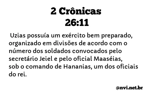 2 CRÔNICAS 26:11 NVI NOVA VERSÃO INTERNACIONAL