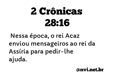 2 CRÔNICAS 28:16 NVI NOVA VERSÃO INTERNACIONAL