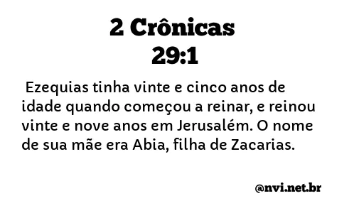 2 CRÔNICAS 29:1 NVI NOVA VERSÃO INTERNACIONAL