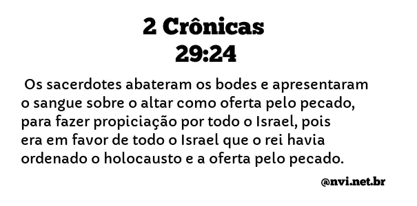 2 CRÔNICAS 29:24 NVI NOVA VERSÃO INTERNACIONAL