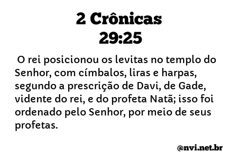 2 CRÔNICAS 29:25 NVI NOVA VERSÃO INTERNACIONAL