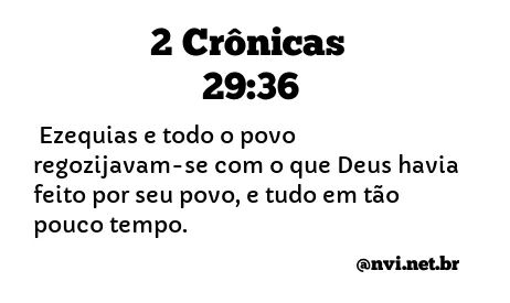 2 CRÔNICAS 29:36 NVI NOVA VERSÃO INTERNACIONAL