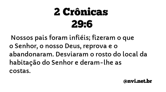 2 CRÔNICAS 29:6 NVI NOVA VERSÃO INTERNACIONAL