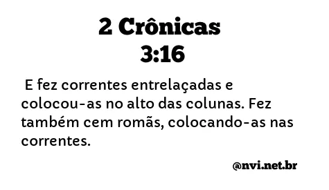 2 CRÔNICAS 3:16 NVI NOVA VERSÃO INTERNACIONAL