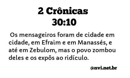 2 CRÔNICAS 30:10 NVI NOVA VERSÃO INTERNACIONAL