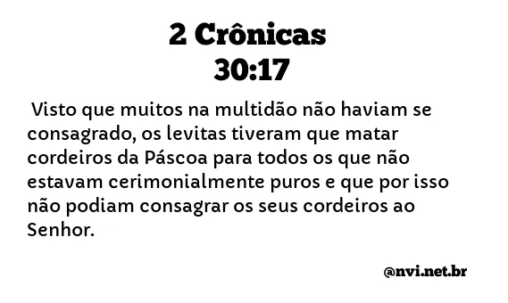 2 CRÔNICAS 30:17 NVI NOVA VERSÃO INTERNACIONAL