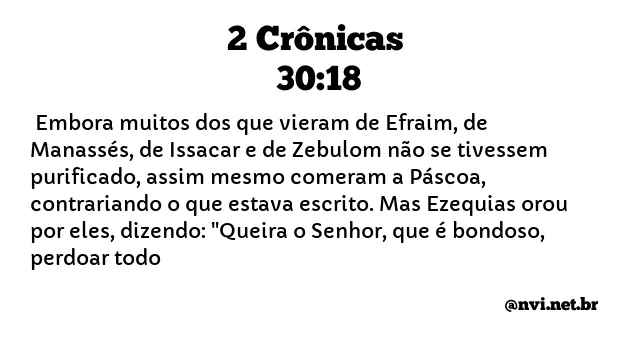 2 CRÔNICAS 30:18 NVI NOVA VERSÃO INTERNACIONAL