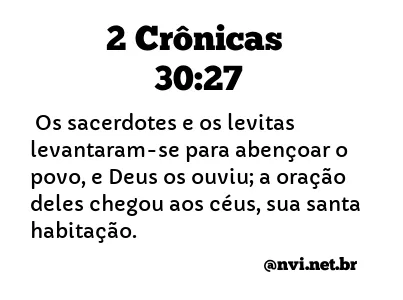 2 CRÔNICAS 30:27 NVI NOVA VERSÃO INTERNACIONAL