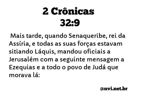 2 CRÔNICAS 32:9 NVI NOVA VERSÃO INTERNACIONAL