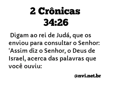 2 CRÔNICAS 34:26 NVI NOVA VERSÃO INTERNACIONAL