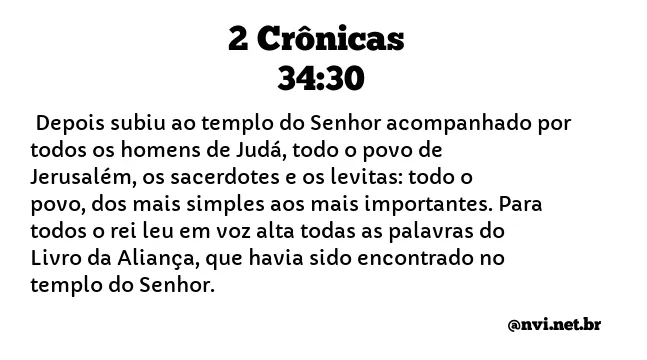 2 CRÔNICAS 34:30 NVI NOVA VERSÃO INTERNACIONAL