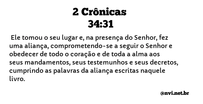 2 CRÔNICAS 34:31 NVI NOVA VERSÃO INTERNACIONAL