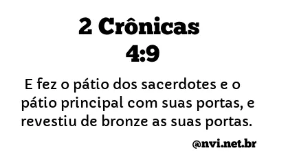 2 CRÔNICAS 4:9 NVI NOVA VERSÃO INTERNACIONAL