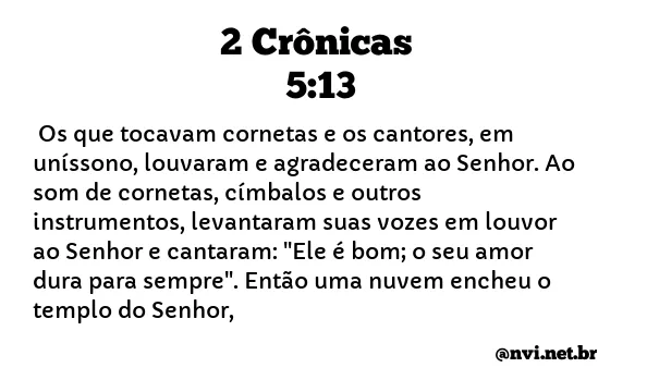 2 CRÔNICAS 5:13 NVI NOVA VERSÃO INTERNACIONAL