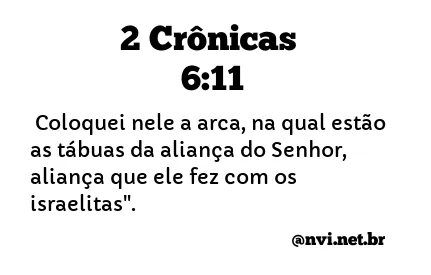 2 CRÔNICAS 6:11 NVI NOVA VERSÃO INTERNACIONAL