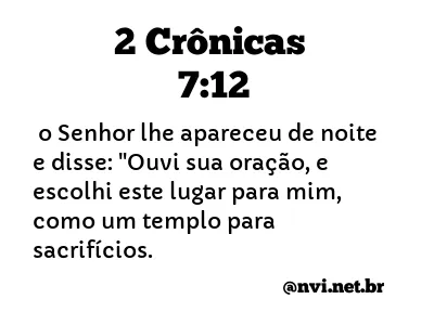 2 CRÔNICAS 7:12 NVI NOVA VERSÃO INTERNACIONAL