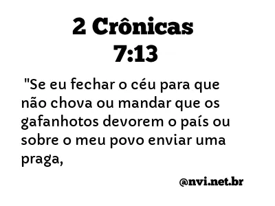 2 CRÔNICAS 7:13 NVI NOVA VERSÃO INTERNACIONAL