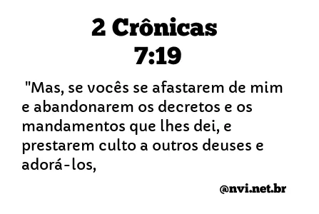 2 CRÔNICAS 7:19 NVI NOVA VERSÃO INTERNACIONAL