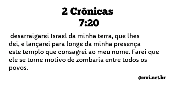 2 CRÔNICAS 7:20 NVI NOVA VERSÃO INTERNACIONAL