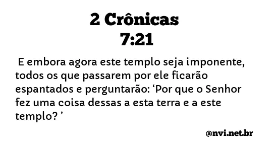 2 CRÔNICAS 7:21 NVI NOVA VERSÃO INTERNACIONAL