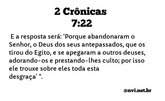 2 CRÔNICAS 7:22 NVI NOVA VERSÃO INTERNACIONAL