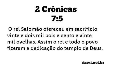 2 CRÔNICAS 7:5 NVI NOVA VERSÃO INTERNACIONAL