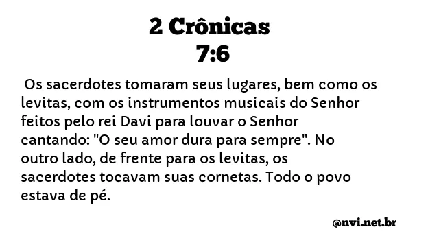 2 CRÔNICAS 7:6 NVI NOVA VERSÃO INTERNACIONAL