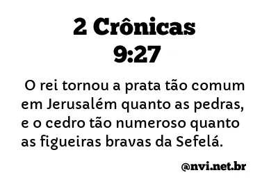 2 CRÔNICAS 9:27 NVI NOVA VERSÃO INTERNACIONAL