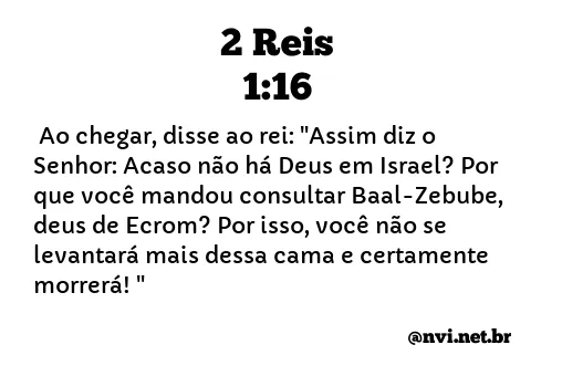 2 REIS 1:16 NVI NOVA VERSÃO INTERNACIONAL