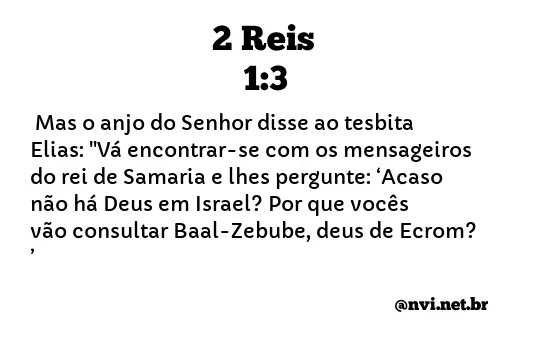 2 REIS 1:3 NVI NOVA VERSÃO INTERNACIONAL