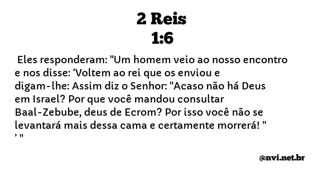 2 REIS 1:6 NVI NOVA VERSÃO INTERNACIONAL