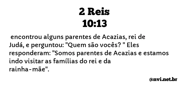 2 REIS 10:13 NVI NOVA VERSÃO INTERNACIONAL