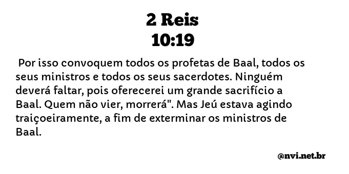 2 REIS 10:19 NVI NOVA VERSÃO INTERNACIONAL