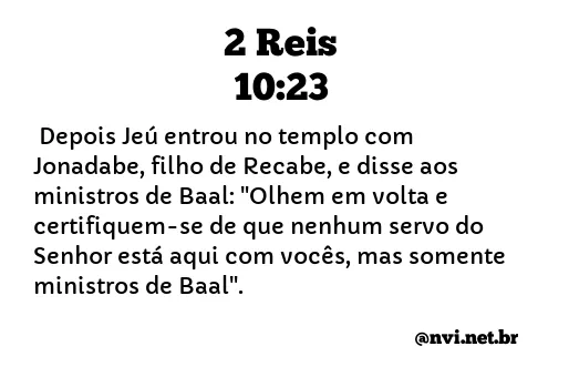 2 REIS 10:23 NVI NOVA VERSÃO INTERNACIONAL