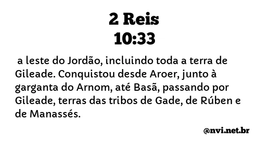 2 REIS 10:33 NVI NOVA VERSÃO INTERNACIONAL