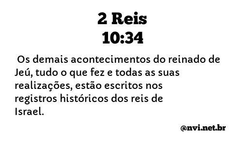 2 REIS 10:34 NVI NOVA VERSÃO INTERNACIONAL