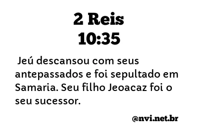 2 REIS 10:35 NVI NOVA VERSÃO INTERNACIONAL