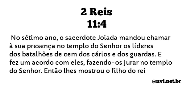 2 REIS 11:4 NVI NOVA VERSÃO INTERNACIONAL