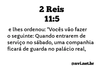 2 REIS 11:5 NVI NOVA VERSÃO INTERNACIONAL