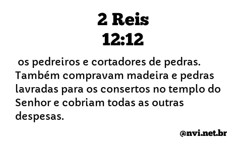 2 REIS 12:12 NVI NOVA VERSÃO INTERNACIONAL