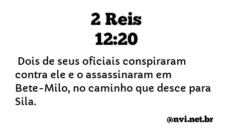 2 REIS 12:20 NVI NOVA VERSÃO INTERNACIONAL