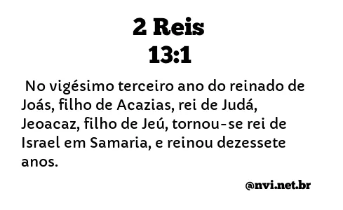 2 REIS 13:1 NVI NOVA VERSÃO INTERNACIONAL