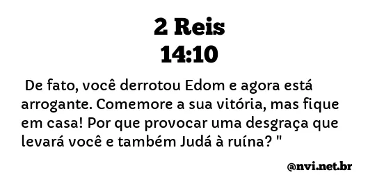 2 REIS 14:10 NVI NOVA VERSÃO INTERNACIONAL