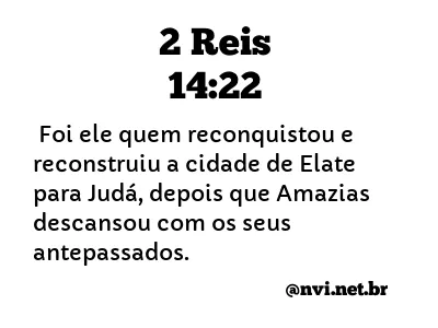 2 REIS 14:22 NVI NOVA VERSÃO INTERNACIONAL