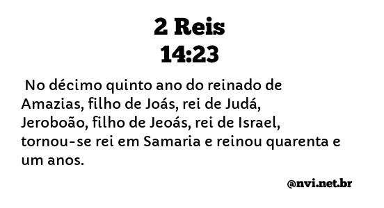 2 REIS 14:23 NVI NOVA VERSÃO INTERNACIONAL