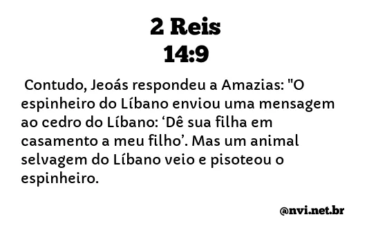 2 REIS 14:9 NVI NOVA VERSÃO INTERNACIONAL