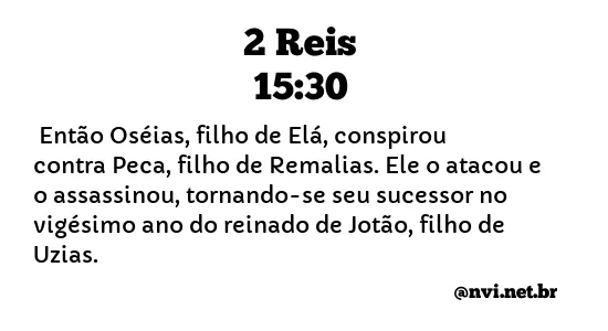 2 REIS 15:30 NVI NOVA VERSÃO INTERNACIONAL